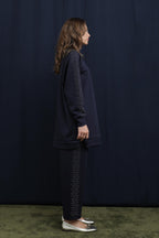 Kolları ve Pantolon Yanları Taş Detaylı Basic Takım - TP14394 - NAVY
