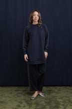 Kolları ve Pantolon Yanları Taş Detaylı Basic Takım - TP14394 - NAVY