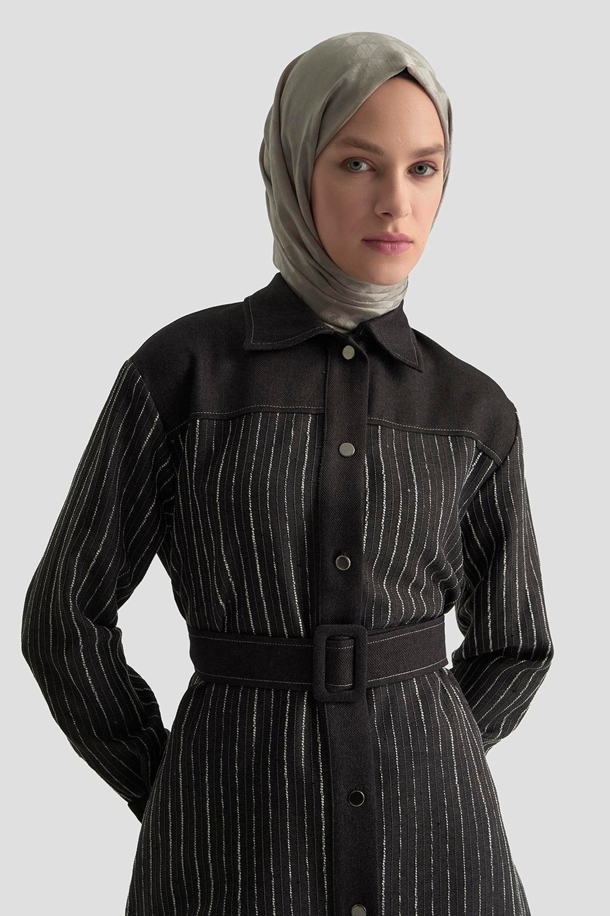 Armine Trend Dokuma Pullu Garnili Pantolonlu İkili Takım – Antrasit | 25KT664