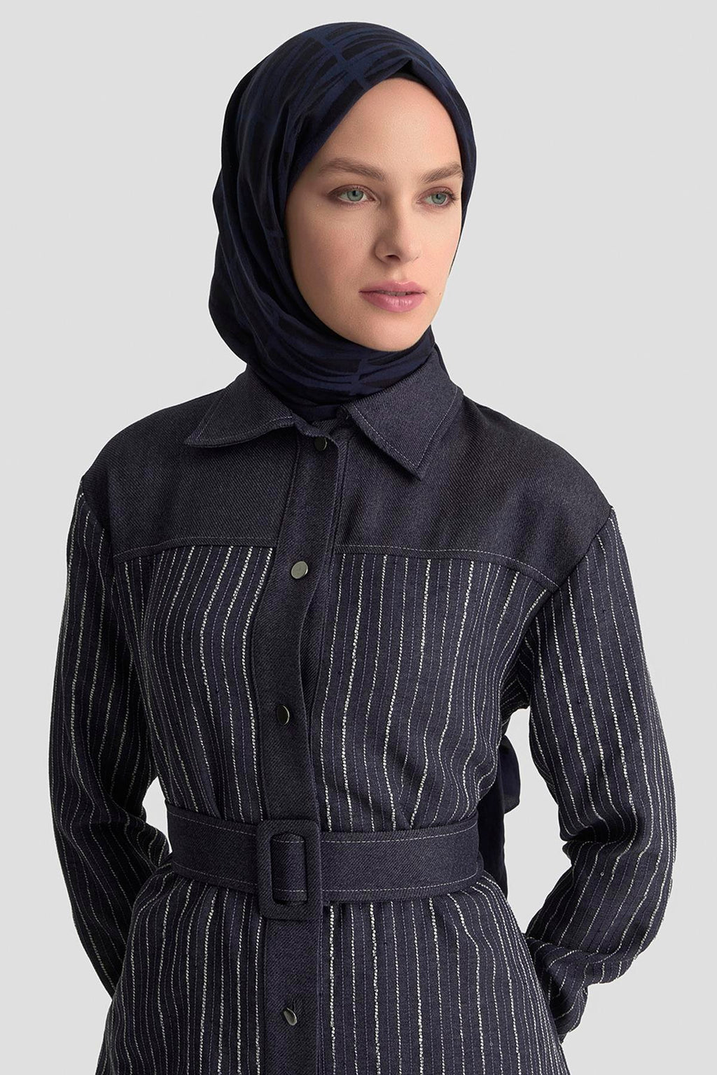 Armine Trend Dokuma Pullu Garnili Pantolonlu İkili Takım – Lacivert | 25KT664