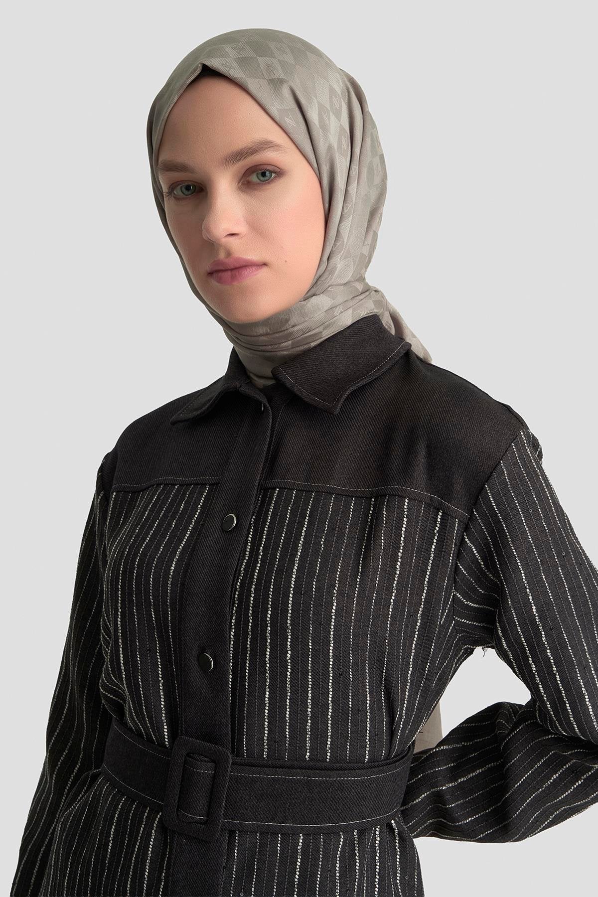 Armine Trend Dokuma Pullu Garnili Pantolonlu İkili Takım – Antrasit | 25KT664