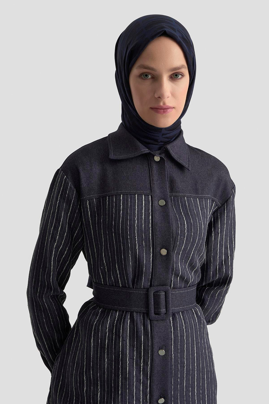 Armine Trend Dokuma Pullu Garnili Pantolonlu İkili Takım – Lacivert | 25KT664