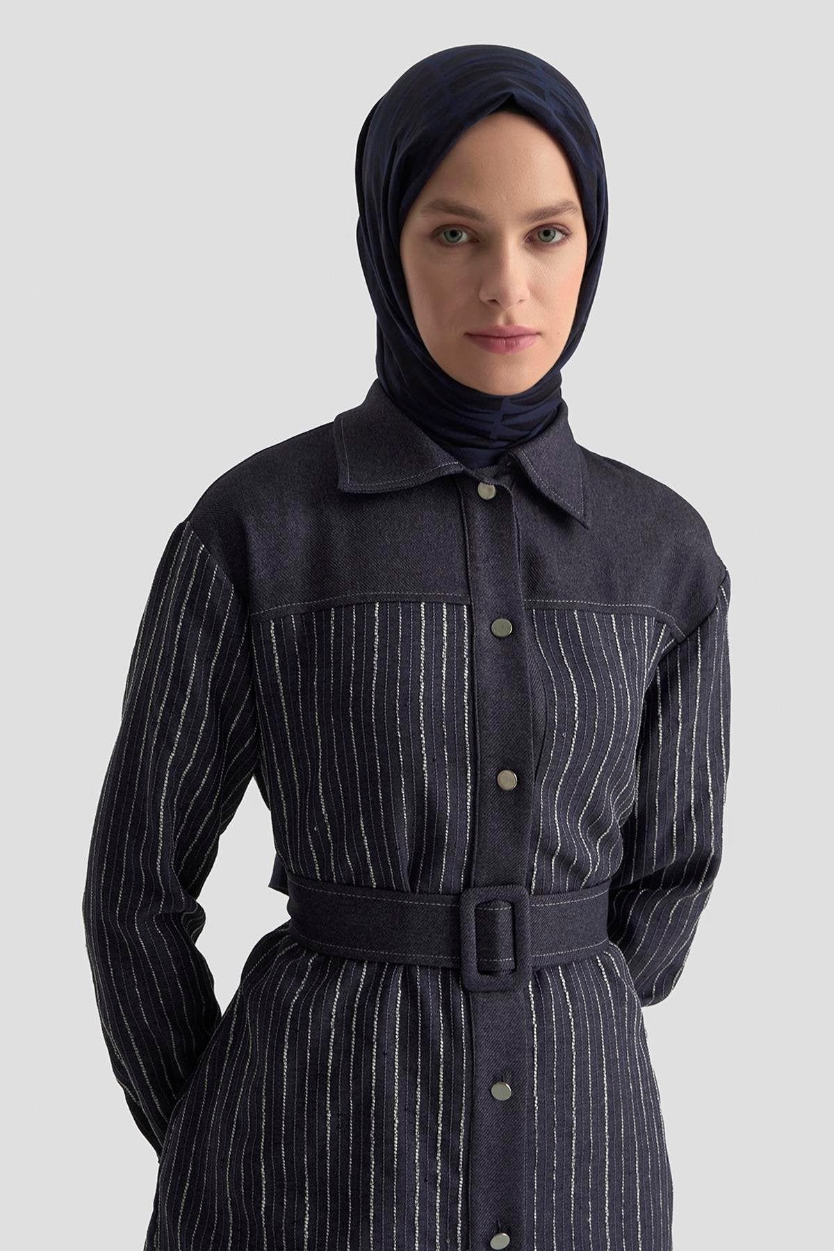 Armine Trend Dokuma Pullu Garnili Pantolonlu İkili Takım – Lacivert | 25KT664