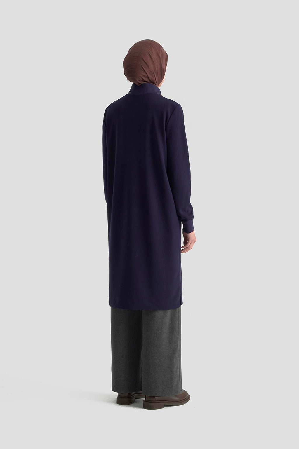 Armine Trend Kolları Ribanalı Yarım Fermuarlı Tunik – Lacivert | 25KT456