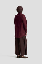 Taş İşlemeli Gizli Düğmeli Tunik (Vişne – 25KT419)